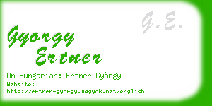 gyorgy ertner business card